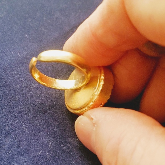 Red ruby drutzy & gold ring Adjustable Size - Picture 2 of 12